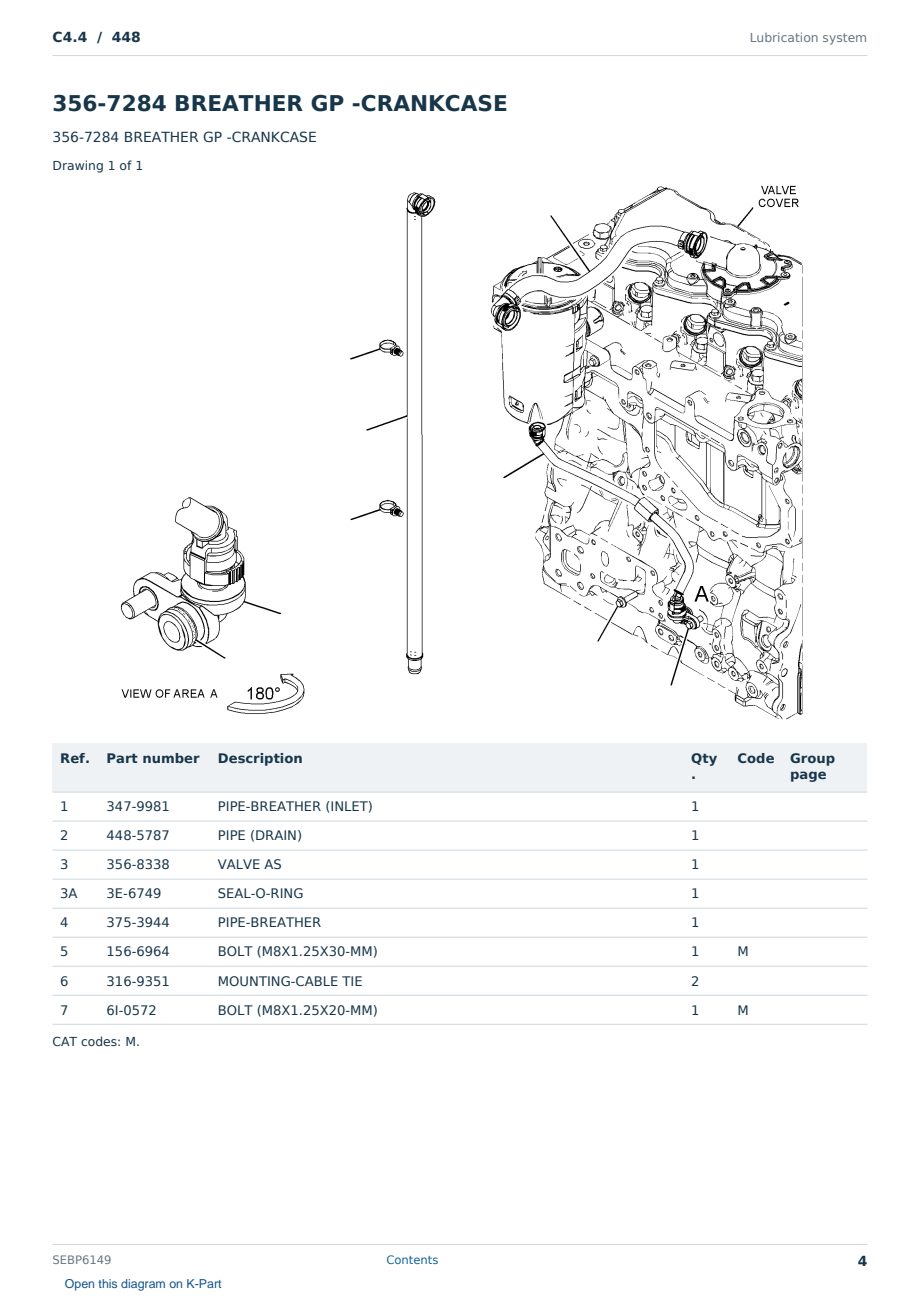 Caterpillar C4.4 S/N 448 Partsbook SEBP6149 (English) - sample page 4 of 10 Caterpillar C4.4 S/N 448 Partsbook SEBP6149 (English) - sample page 4 of 10