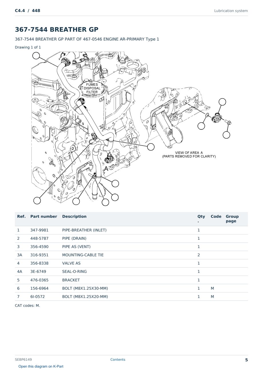 Caterpillar C4.4 S/N 448 Partsbook SEBP6149 (English) - sample page 5 of 10 Caterpillar C4.4 S/N 448 Partsbook SEBP6149 (English) - sample page 5 of 10