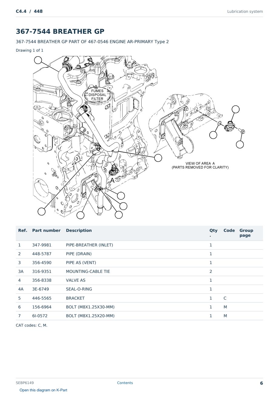 Caterpillar C4.4 S/N 448 Partsbook SEBP6149 (English) - sample page 6 of 10 Caterpillar C4.4 S/N 448 Partsbook SEBP6149 (English) - sample page 6 of 10