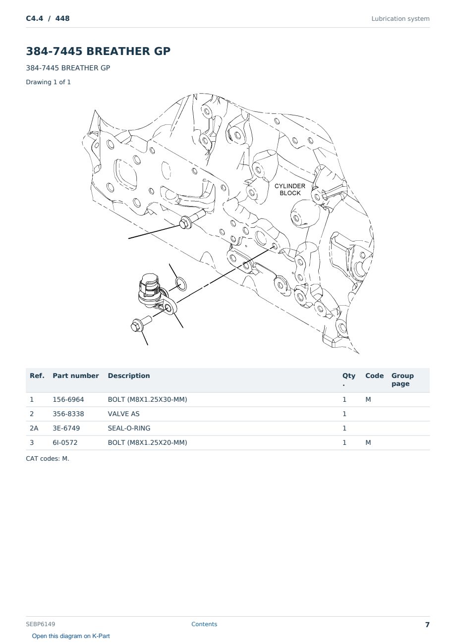 Caterpillar C4.4 S/N 448 Partsbook SEBP6149 (English) - sample page 7 of 10 Caterpillar C4.4 S/N 448 Partsbook SEBP6149 (English) - sample page 7 of 10