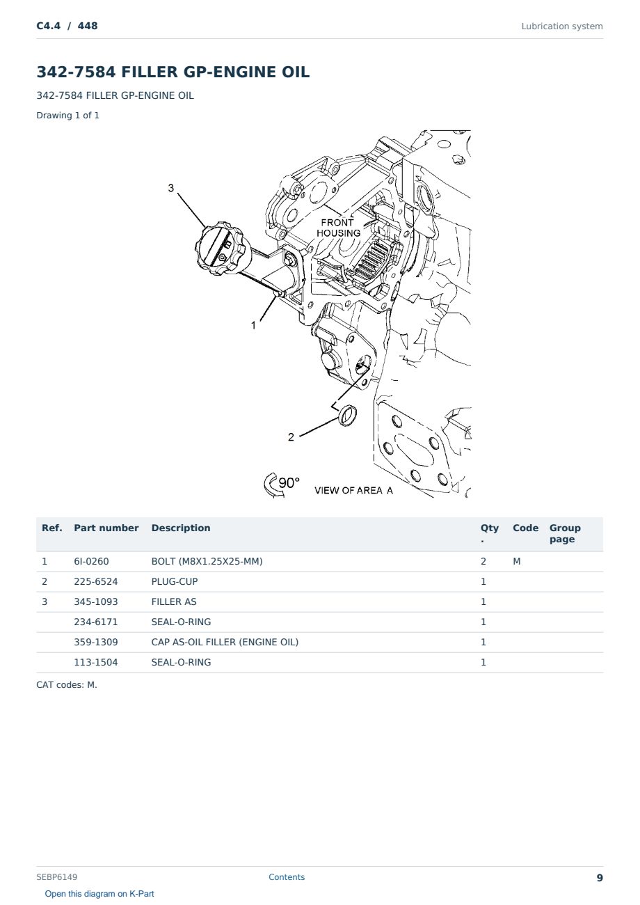 Caterpillar C4.4 S/N 448 Partsbook SEBP6149 (English) - sample page 9 of 10 Caterpillar C4.4 S/N 448 Partsbook SEBP6149 (English) - sample page 9 of 10