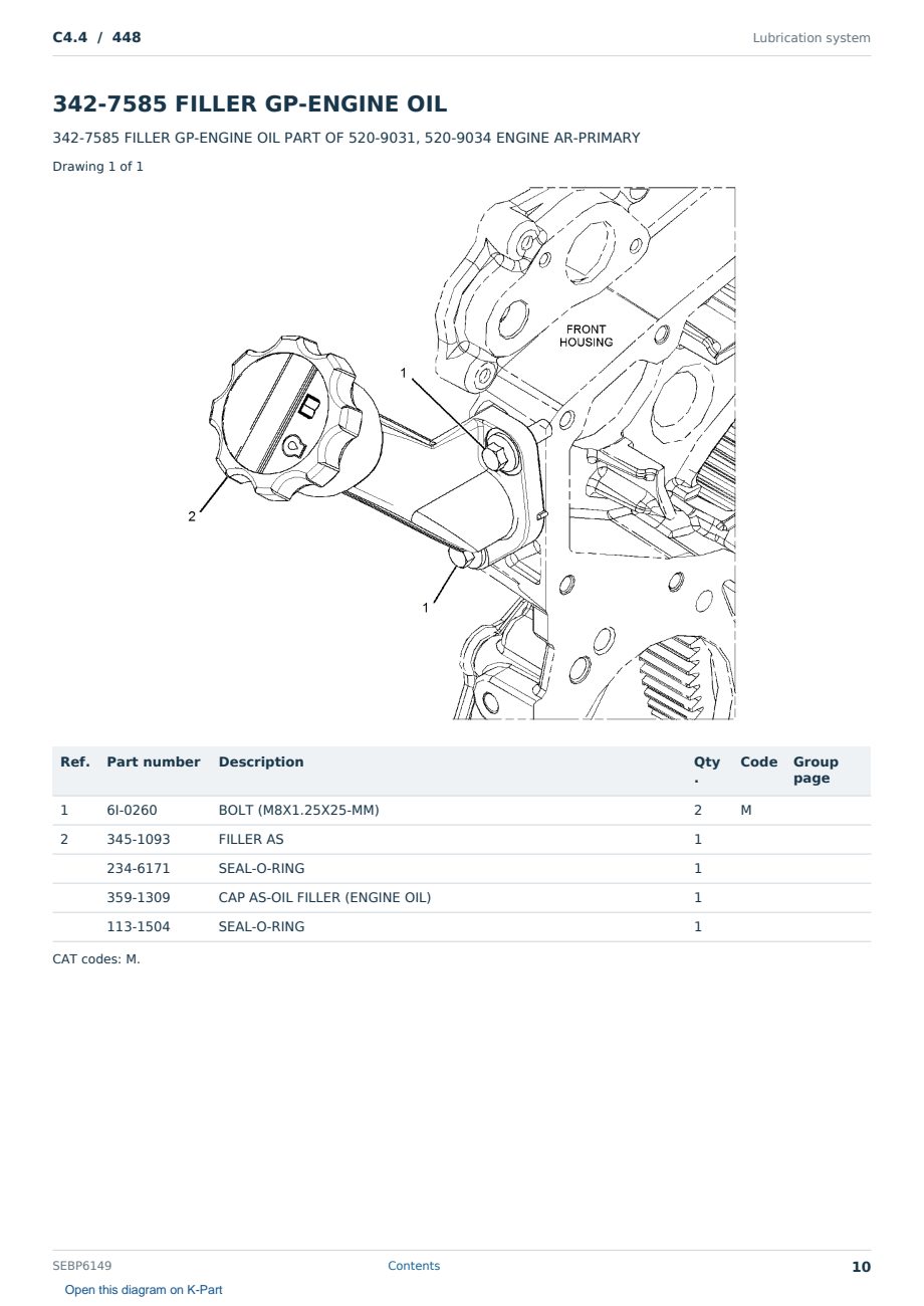 Caterpillar C4.4 S/N 448 Partsbook SEBP6149 (English) - sample page 10 of 10 Caterpillar C4.4 S/N 448 Partsbook SEBP6149 (English) - sample page 10 of 10