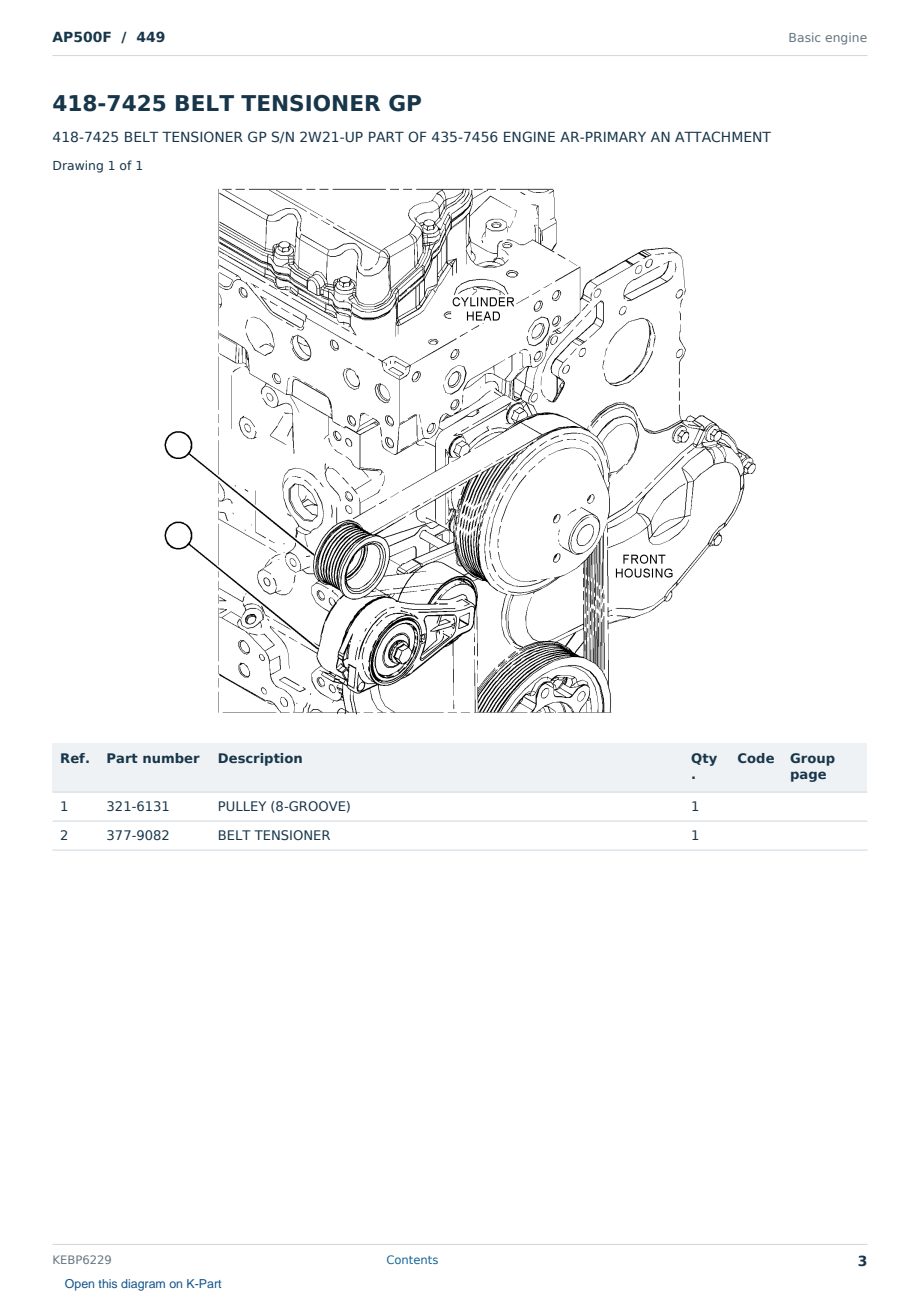 Caterpillar AP500F S/N 449 Partsbook KEBP6229 (English) - sample page 3 of 10 Caterpillar AP500F S/N 449 Partsbook KEBP6229 (English) - sample page 3 of 10