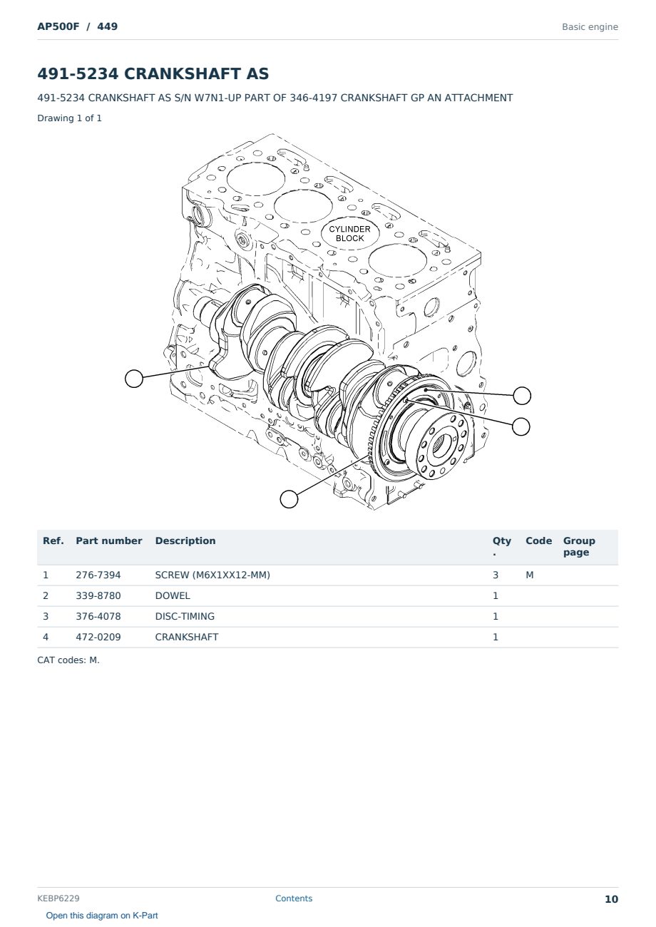Caterpillar AP500F S/N 449 Partsbook KEBP6229 (English) - sample page 10 of 10 Caterpillar AP500F S/N 449 Partsbook KEBP6229 (English) - sample page 10 of 10