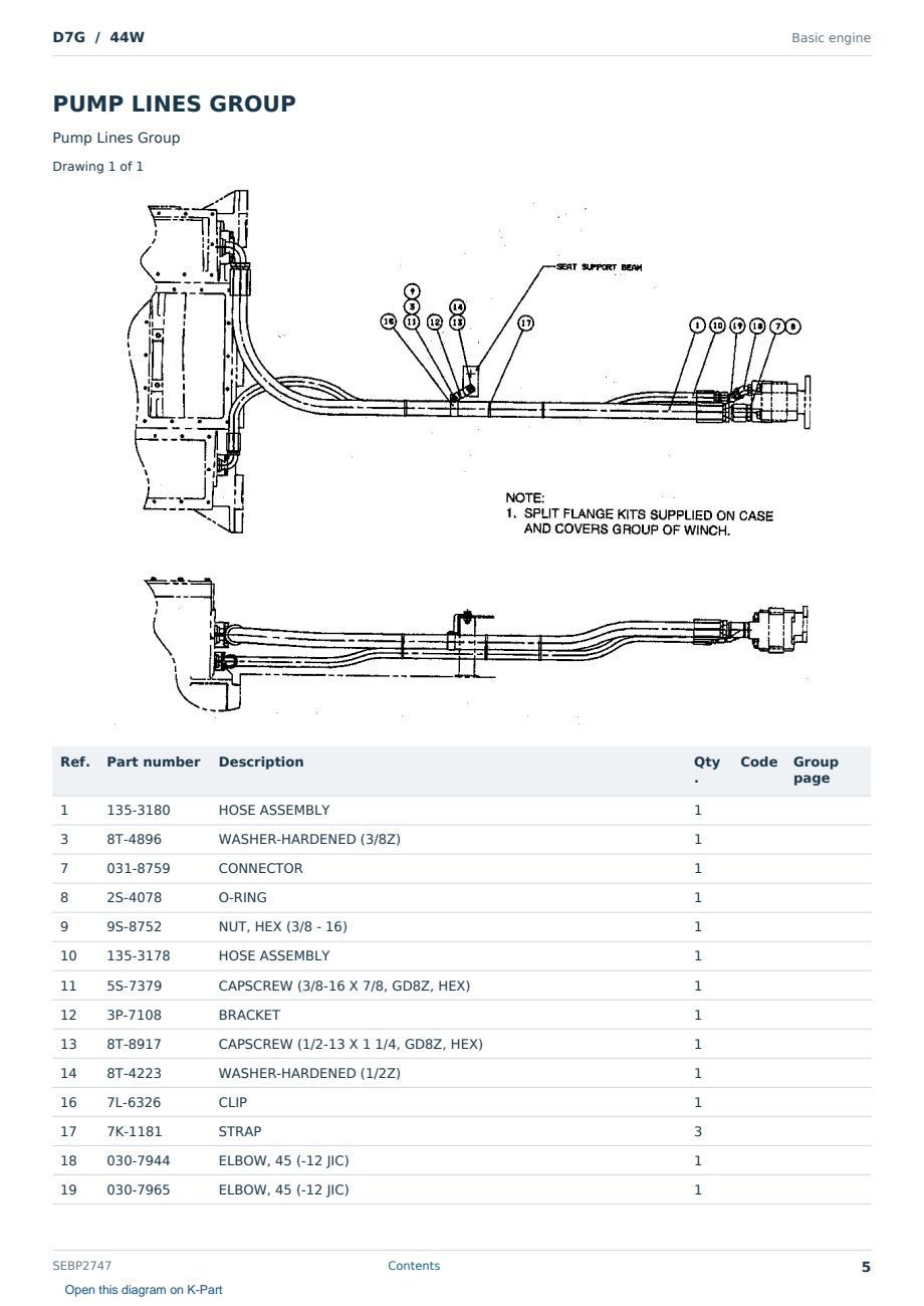 Caterpillar D7G S/N 44W Partsbook SEBP2747 (English) - sample page 5 of 10 Caterpillar D7G S/N 44W Partsbook SEBP2747 (English) - sample page 5 of 10