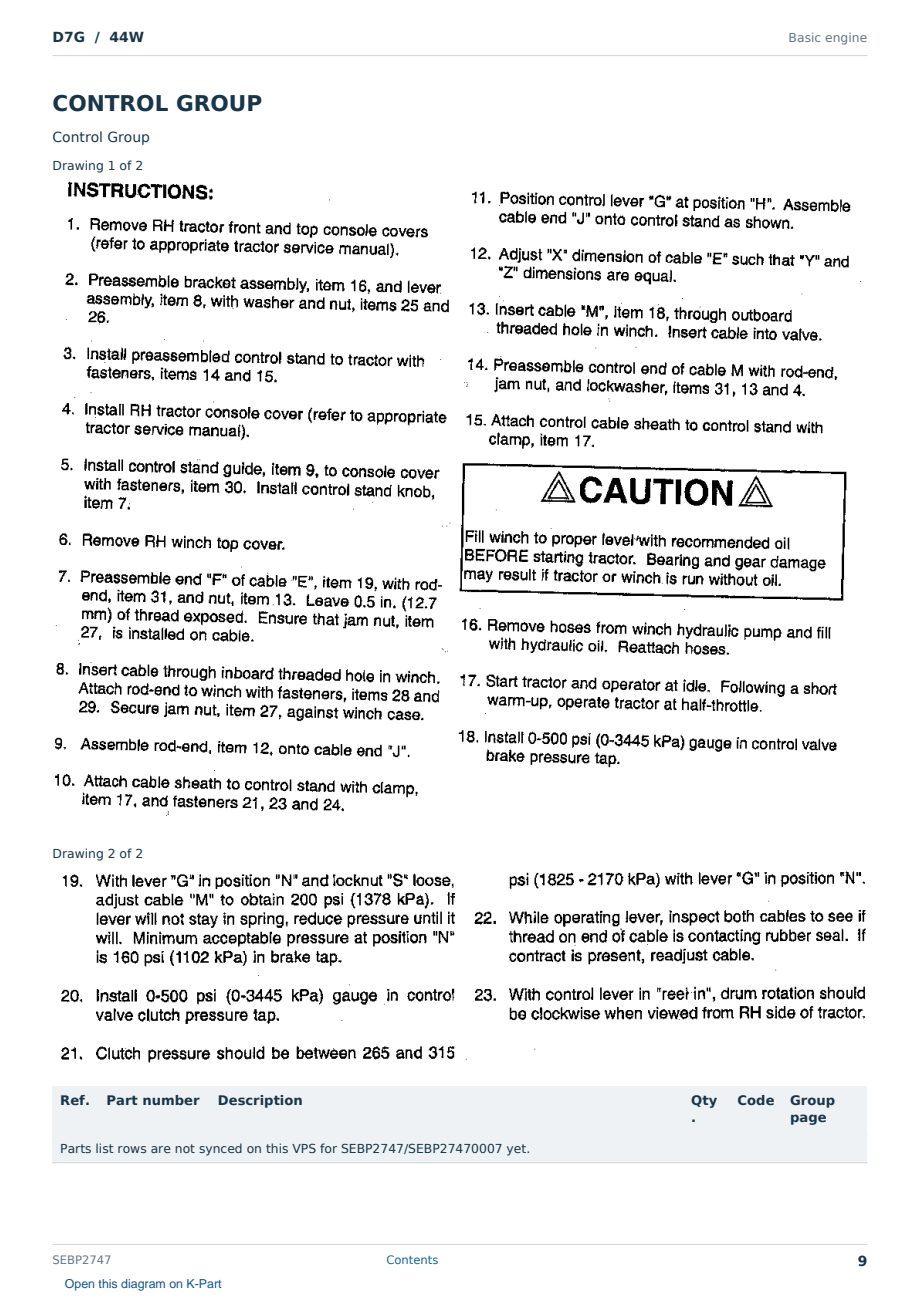 Caterpillar D7G S/N 44W Partsbook SEBP2747 (English) - sample page 9 of 10 Caterpillar D7G S/N 44W Partsbook SEBP2747 (English) - sample page 9 of 10