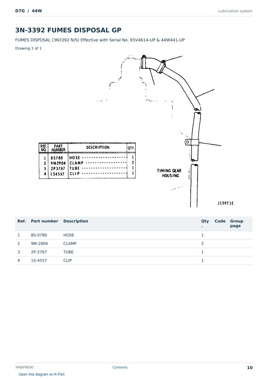 Caterpillar D7G S/N 44W Partsbook XMBP9690 (English) - sample page 10 of 10 Caterpillar D7G S/N 44W Partsbook XMBP9690 (English) - sample page 10 of 10
