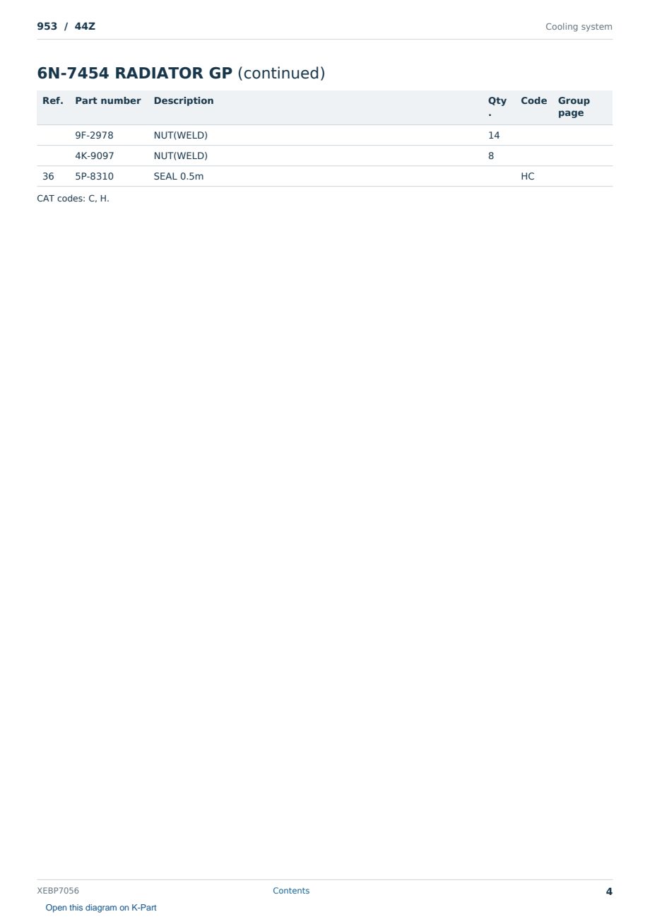 Caterpillar 953 S/N 44Z Partsbook XEBP7056 (English) - sample page 4 of 10 Caterpillar 953 S/N 44Z Partsbook XEBP7056 (English) - sample page 4 of 10