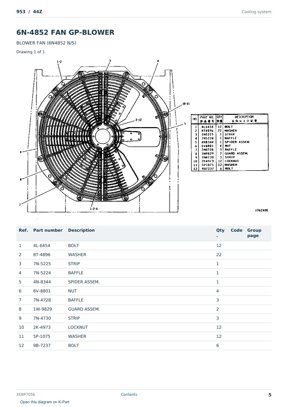 Caterpillar 953 S/N 44Z Partsbook XEBP7056 (English) - sample page 5 of 10 Caterpillar 953 S/N 44Z Partsbook XEBP7056 (English) - sample page 5 of 10