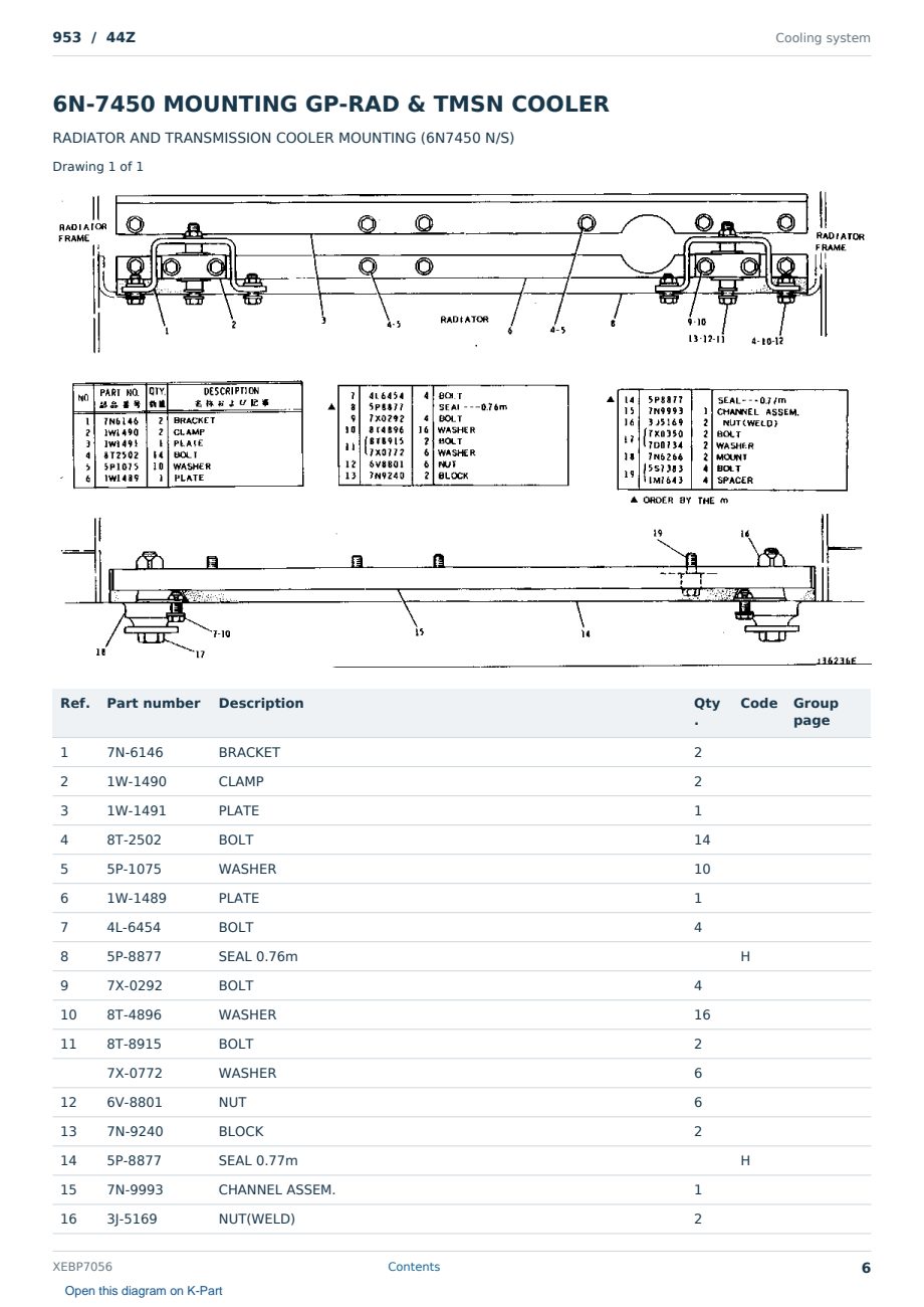 Caterpillar 953 S/N 44Z Partsbook XEBP7056 (English) - sample page 6 of 10 Caterpillar 953 S/N 44Z Partsbook XEBP7056 (English) - sample page 6 of 10