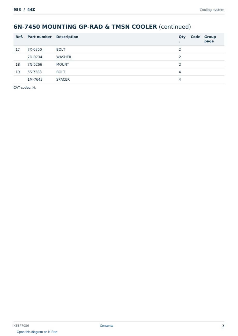 Caterpillar 953 S/N 44Z Partsbook XEBP7056 (English) - sample page 7 of 10 Caterpillar 953 S/N 44Z Partsbook XEBP7056 (English) - sample page 7 of 10