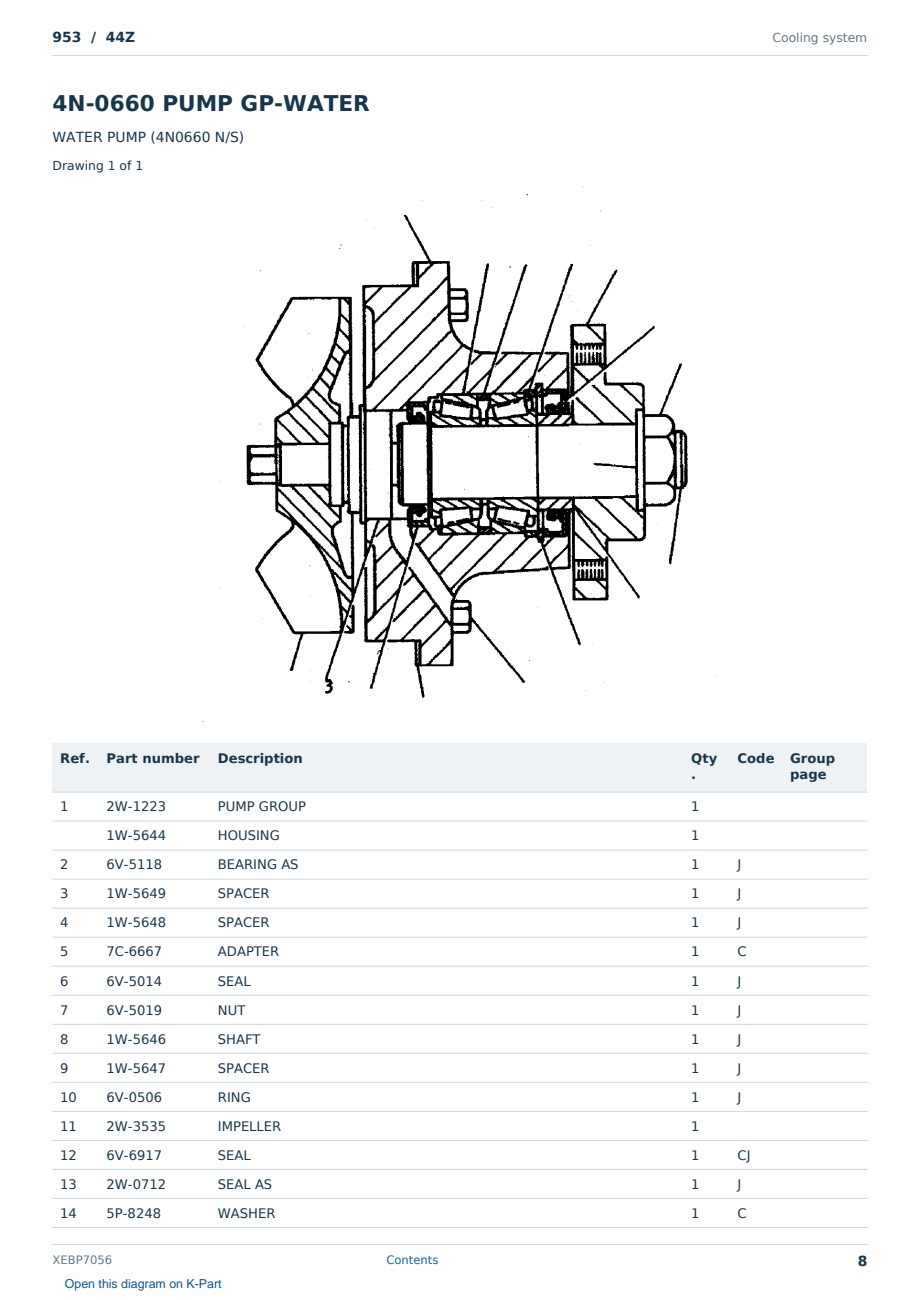 Caterpillar 953 S/N 44Z Partsbook XEBP7056 (English) - sample page 8 of 10 Caterpillar 953 S/N 44Z Partsbook XEBP7056 (English) - sample page 8 of 10