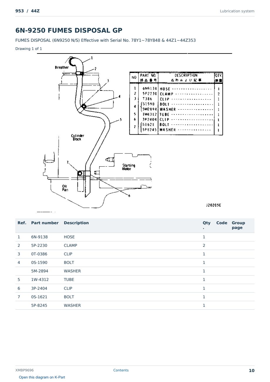 Caterpillar 953 S/N 44Z Partsbook XMBP9696 (English) - sample page 10 of 10 Caterpillar 953 S/N 44Z Partsbook XMBP9696 (English) - sample page 10 of 10