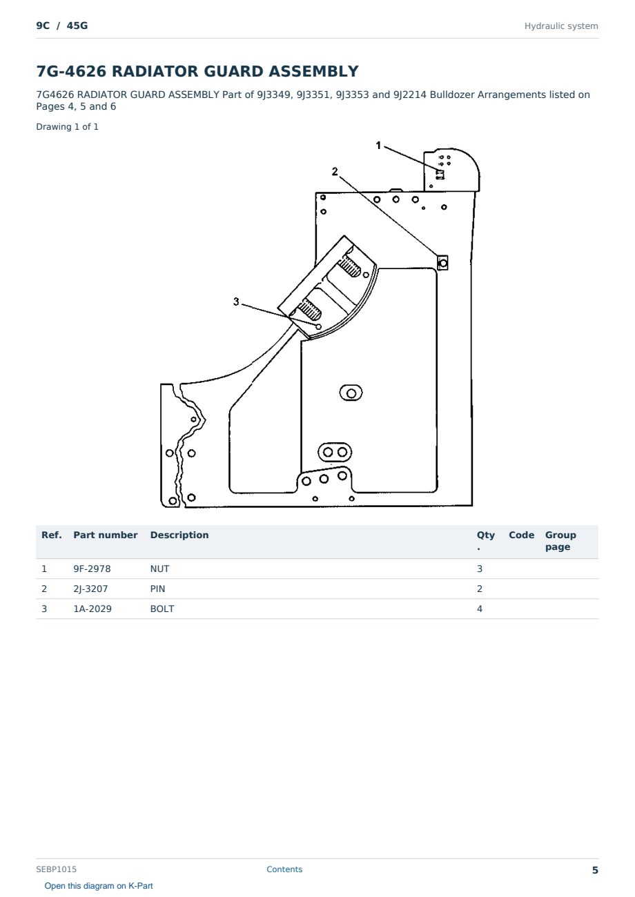 Caterpillar 9C S/N 45G Partsbook SEBP1015 (English) - sample page 5 of 10 Caterpillar 9C S/N 45G Partsbook SEBP1015 (English) - sample page 5 of 10