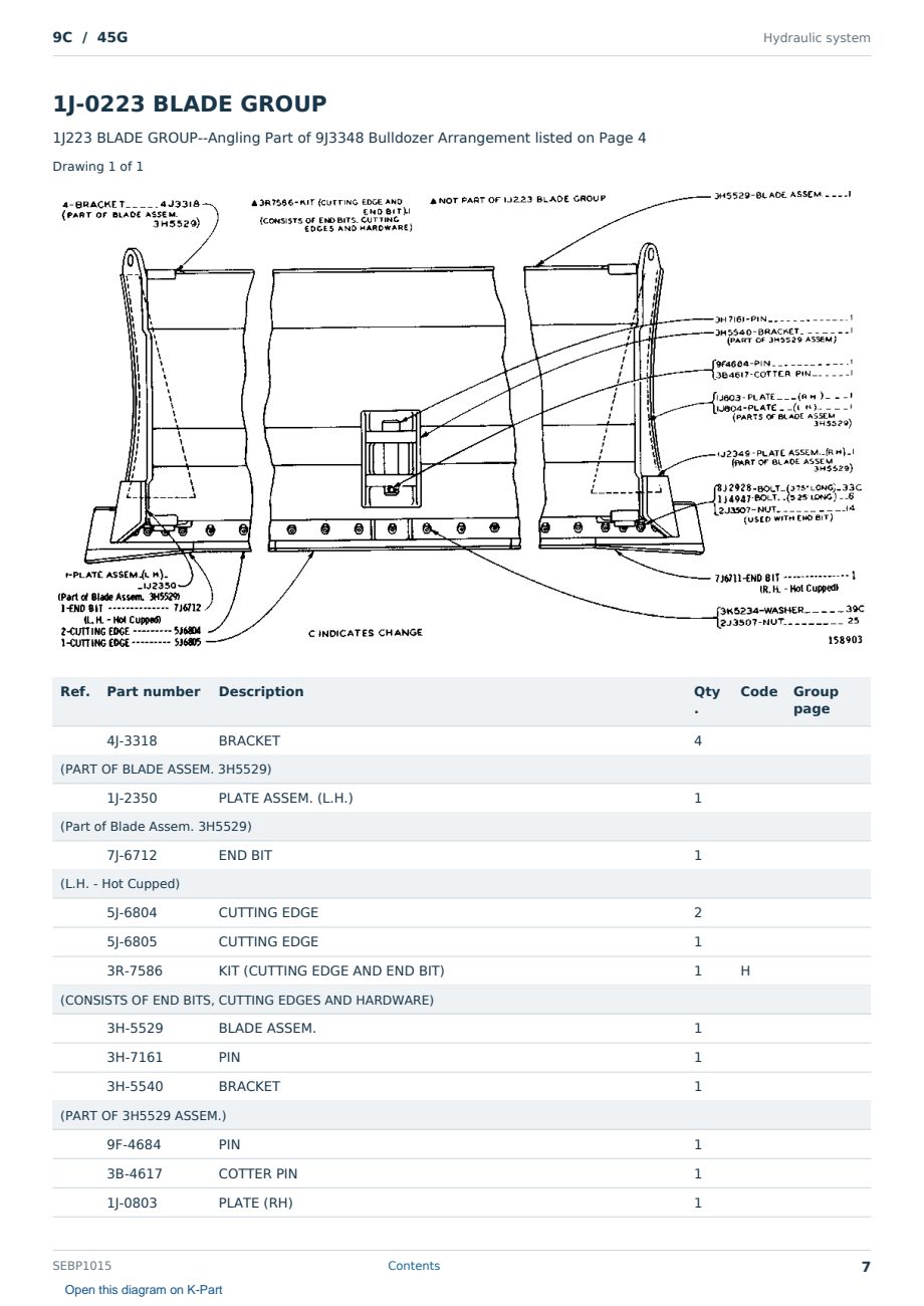 Caterpillar 9C S/N 45G Partsbook SEBP1015 (English) - sample page 7 of 10 Caterpillar 9C S/N 45G Partsbook SEBP1015 (English) - sample page 7 of 10