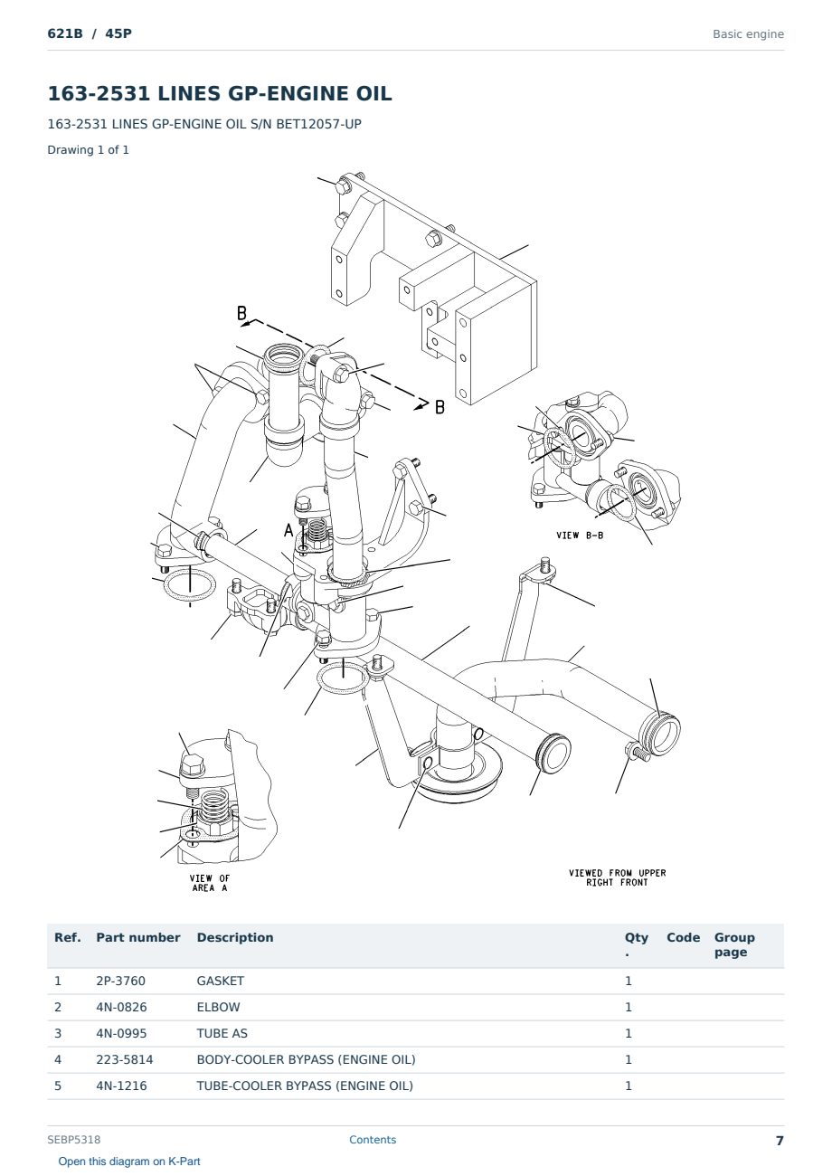Caterpillar 621B S/N 45P Partsbook SEBP5318 (English) - sample page 7 of 10 Caterpillar 621B S/N 45P Partsbook SEBP5318 (English) - sample page 7 of 10