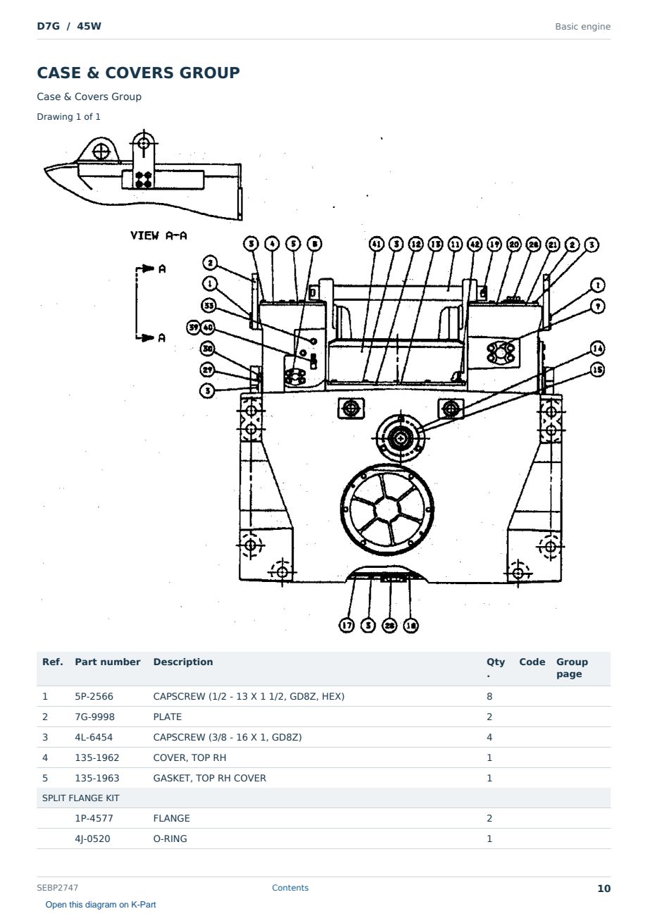 Caterpillar D7G S/N 45W Partsbook SEBP2747 (English) - sample page 10 of 10 Caterpillar D7G S/N 45W Partsbook SEBP2747 (English) - sample page 10 of 10