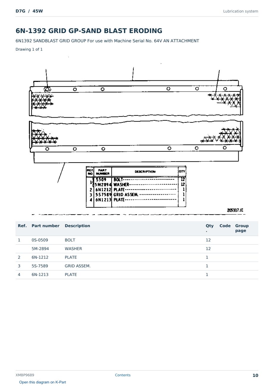Caterpillar D7G S/N 45W Partsbook XMBP9689 (English) - sample page 10 of 10 Caterpillar D7G S/N 45W Partsbook XMBP9689 (English) - sample page 10 of 10