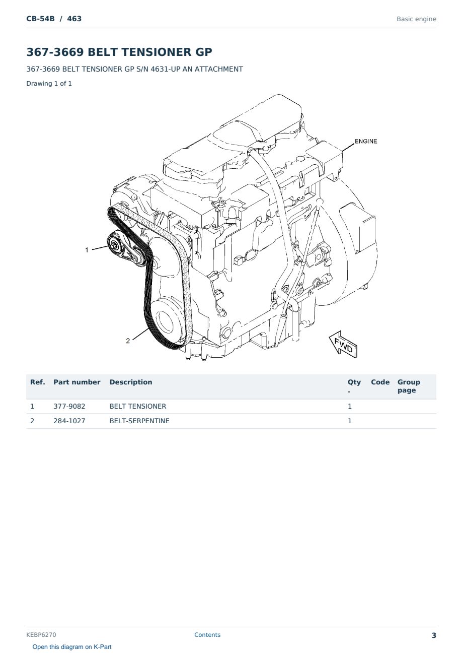 Caterpillar CB-54B S/N 463 Partsbook KEBP6270 (English) - sample page 3 of 10 Caterpillar CB-54B S/N 463 Partsbook KEBP6270 (English) - sample page 3 of 10