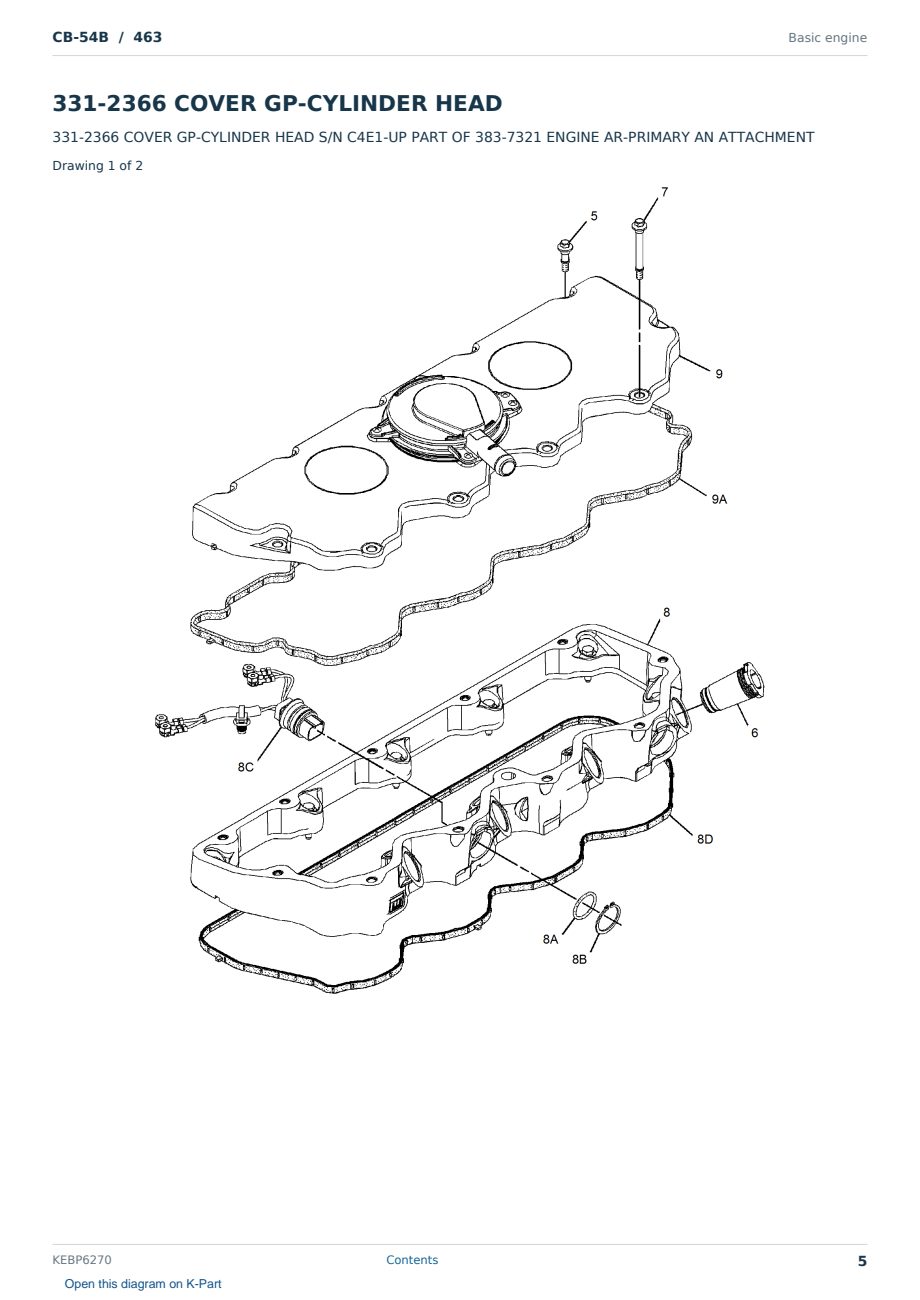 Caterpillar CB-54B S/N 463 Partsbook KEBP6270 (English) - sample page 5 of 10 Caterpillar CB-54B S/N 463 Partsbook KEBP6270 (English) - sample page 5 of 10