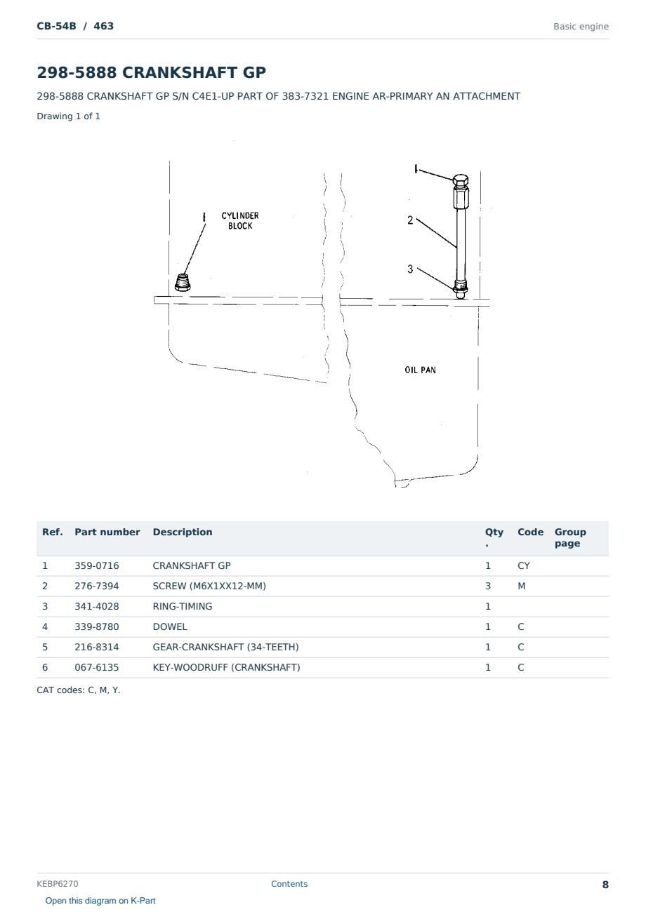 Caterpillar CB-54B S/N 463 Partsbook KEBP6270 (English) - sample page 8 of 10 Caterpillar CB-54B S/N 463 Partsbook KEBP6270 (English) - sample page 8 of 10