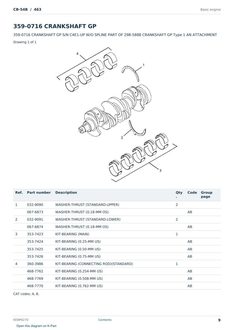 Caterpillar CB-54B S/N 463 Partsbook KEBP6270 (English) - sample page 9 of 10 Caterpillar CB-54B S/N 463 Partsbook KEBP6270 (English) - sample page 9 of 10