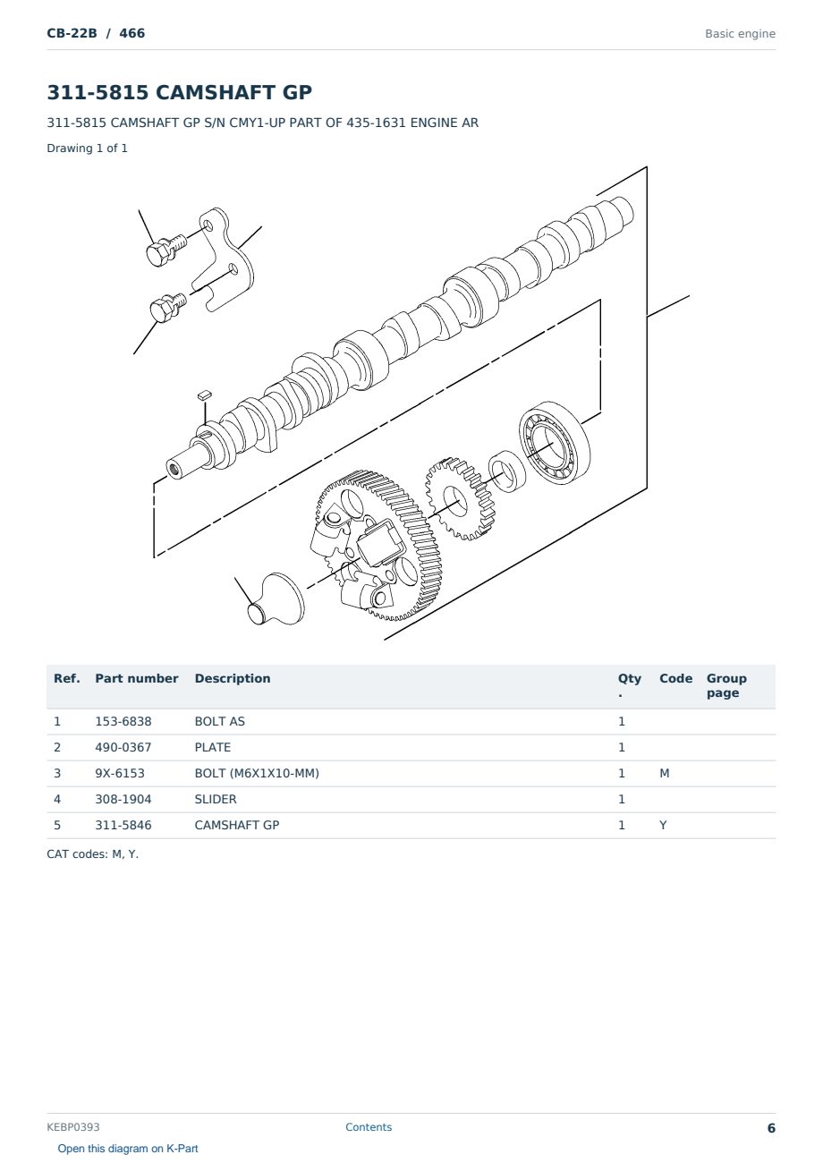 Caterpillar CB-22B S/N 466 Partsbook KEBP0393 (English) - sample page 6 of 10 Caterpillar CB-22B S/N 466 Partsbook KEBP0393 (English) - sample page 6 of 10
