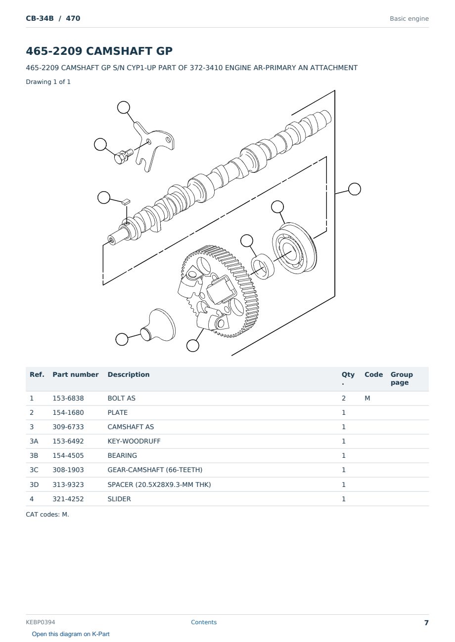 Caterpillar CB-34B S/N 470 Partsbook KEBP0394 (English) - sample page 7 of 10 Caterpillar CB-34B S/N 470 Partsbook KEBP0394 (English) - sample page 7 of 10