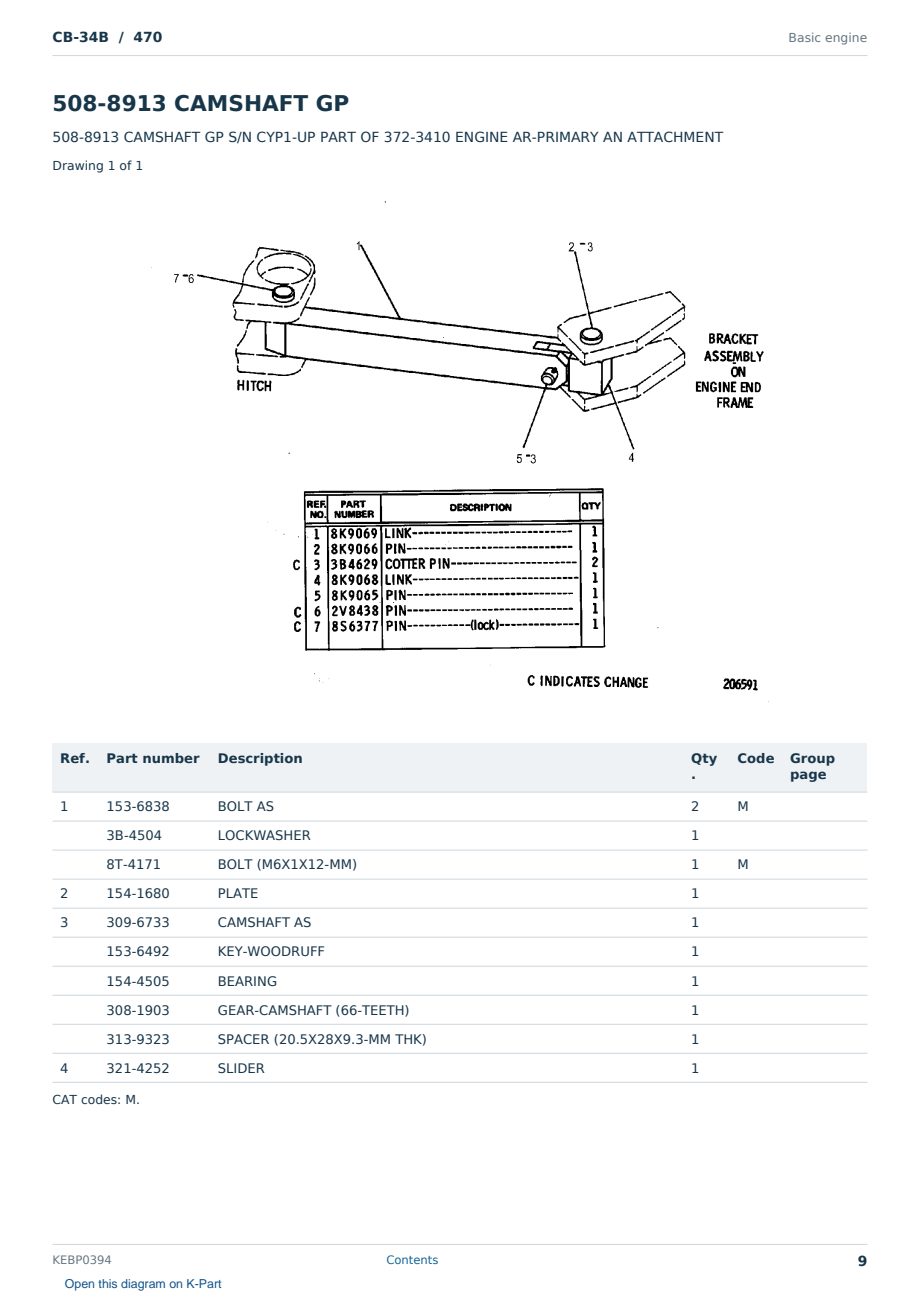 Caterpillar CB-34B S/N 470 Partsbook KEBP0394 (English) - sample page 9 of 10 Caterpillar CB-34B S/N 470 Partsbook KEBP0394 (English) - sample page 9 of 10