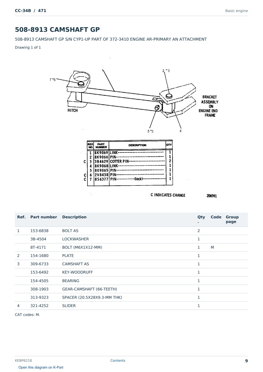 Caterpillar CC-34B S/N 471 Partsbook KEBP6218 (English) - sample page 9 of 10 Caterpillar CC-34B S/N 471 Partsbook KEBP6218 (English) - sample page 9 of 10