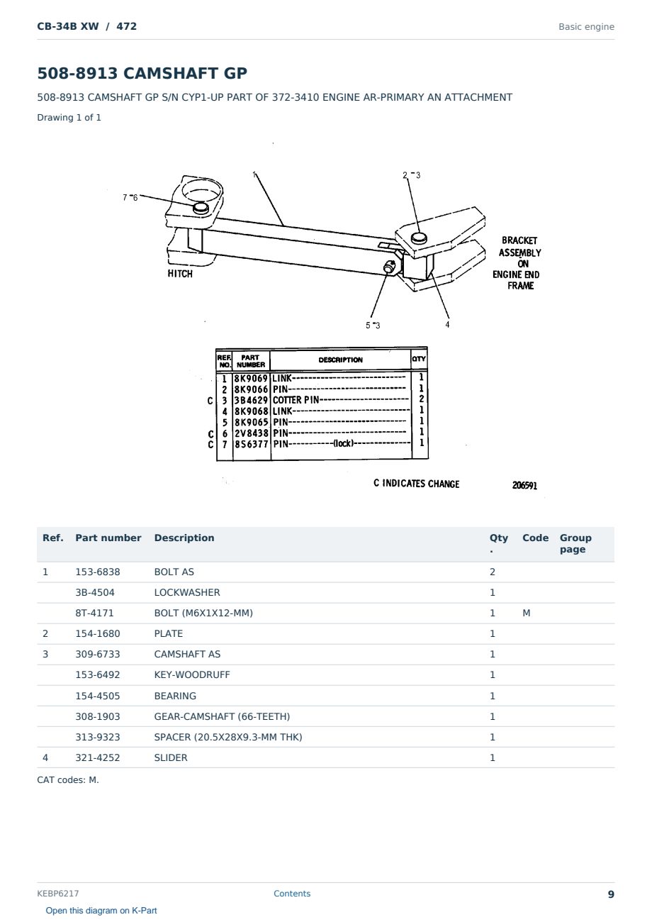 Caterpillar CB-34B XW S/N 472 Partsbook KEBP6217 (English) - sample page 9 of 10 Caterpillar CB-34B XW S/N 472 Partsbook KEBP6217 (English) - sample page 9 of 10