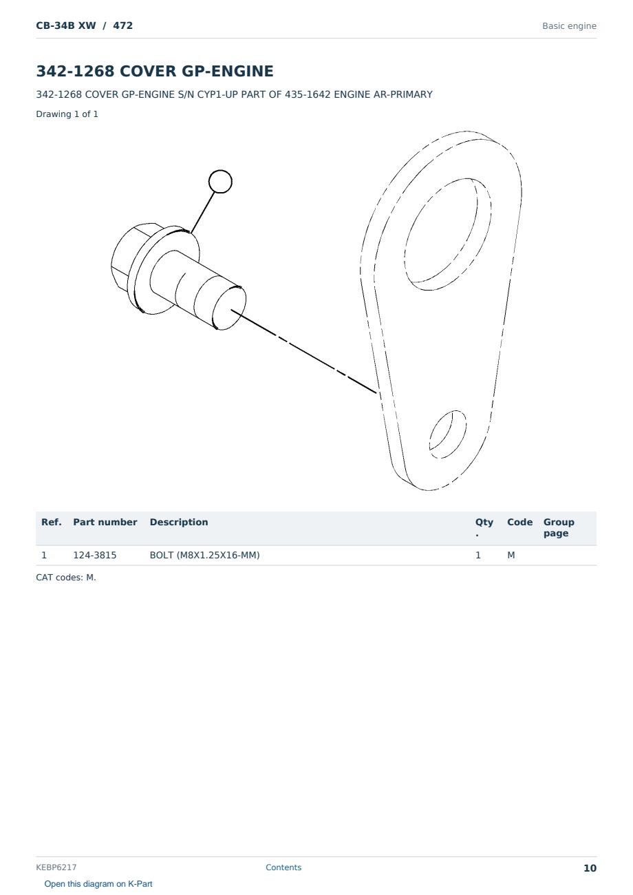 Caterpillar CB-34B XW S/N 472 Partsbook KEBP6217 (English) - sample page 10 of 10 Caterpillar CB-34B XW S/N 472 Partsbook KEBP6217 (English) - sample page 10 of 10