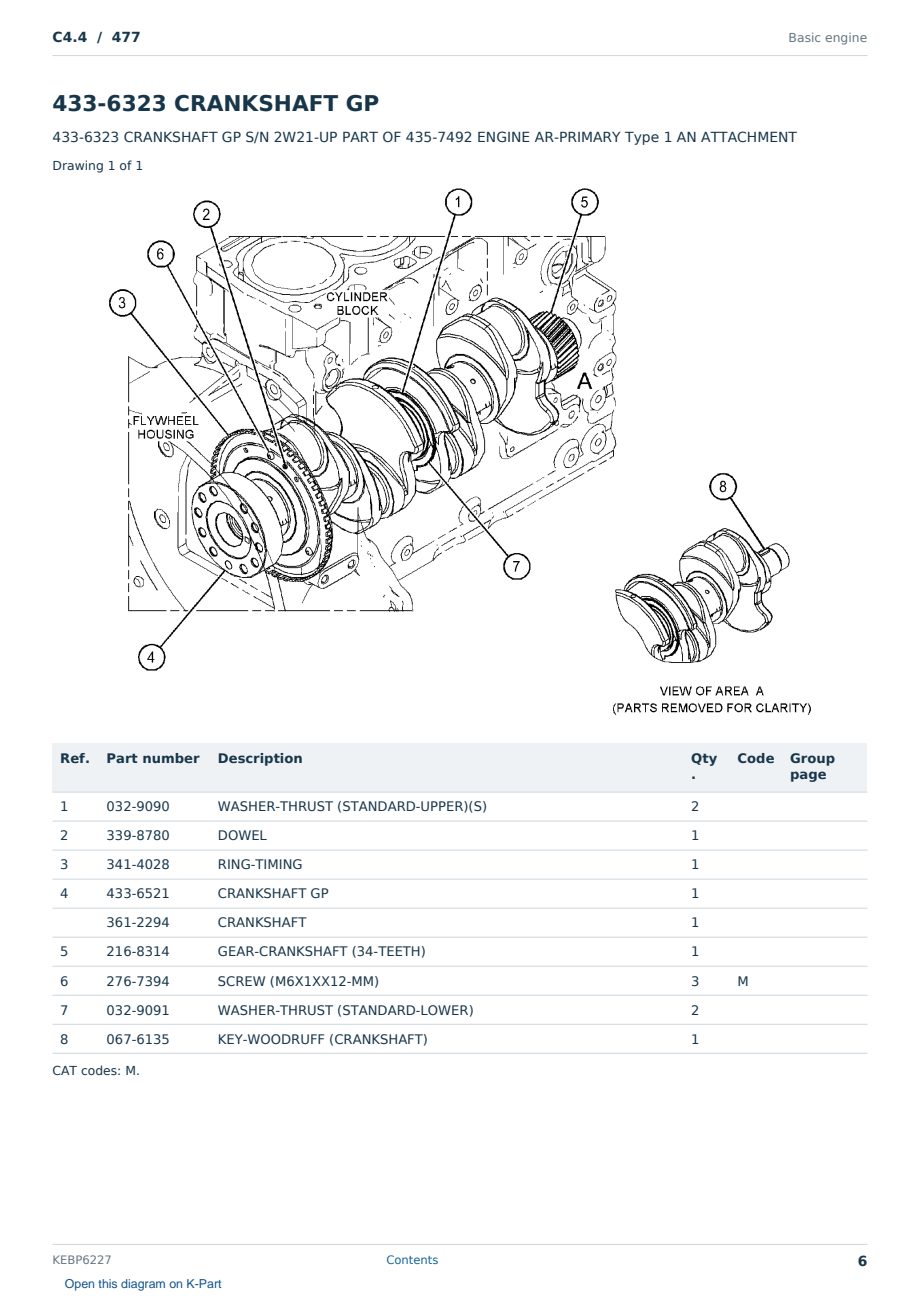 Caterpillar C4.4 S/N 477 Partsbook KEBP6227 (English) - sample page 6 of 10 Caterpillar C4.4 S/N 477 Partsbook KEBP6227 (English) - sample page 6 of 10