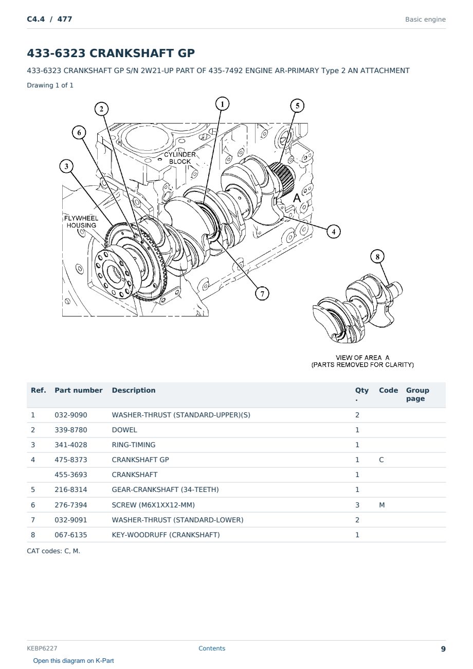 Caterpillar C4.4 S/N 477 Partsbook KEBP6227 (English) - sample page 9 of 10 Caterpillar C4.4 S/N 477 Partsbook KEBP6227 (English) - sample page 9 of 10