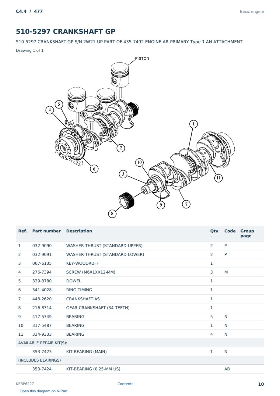 Caterpillar C4.4 S/N 477 Partsbook KEBP6227 (English) - sample page 10 of 10 Caterpillar C4.4 S/N 477 Partsbook KEBP6227 (English) - sample page 10 of 10