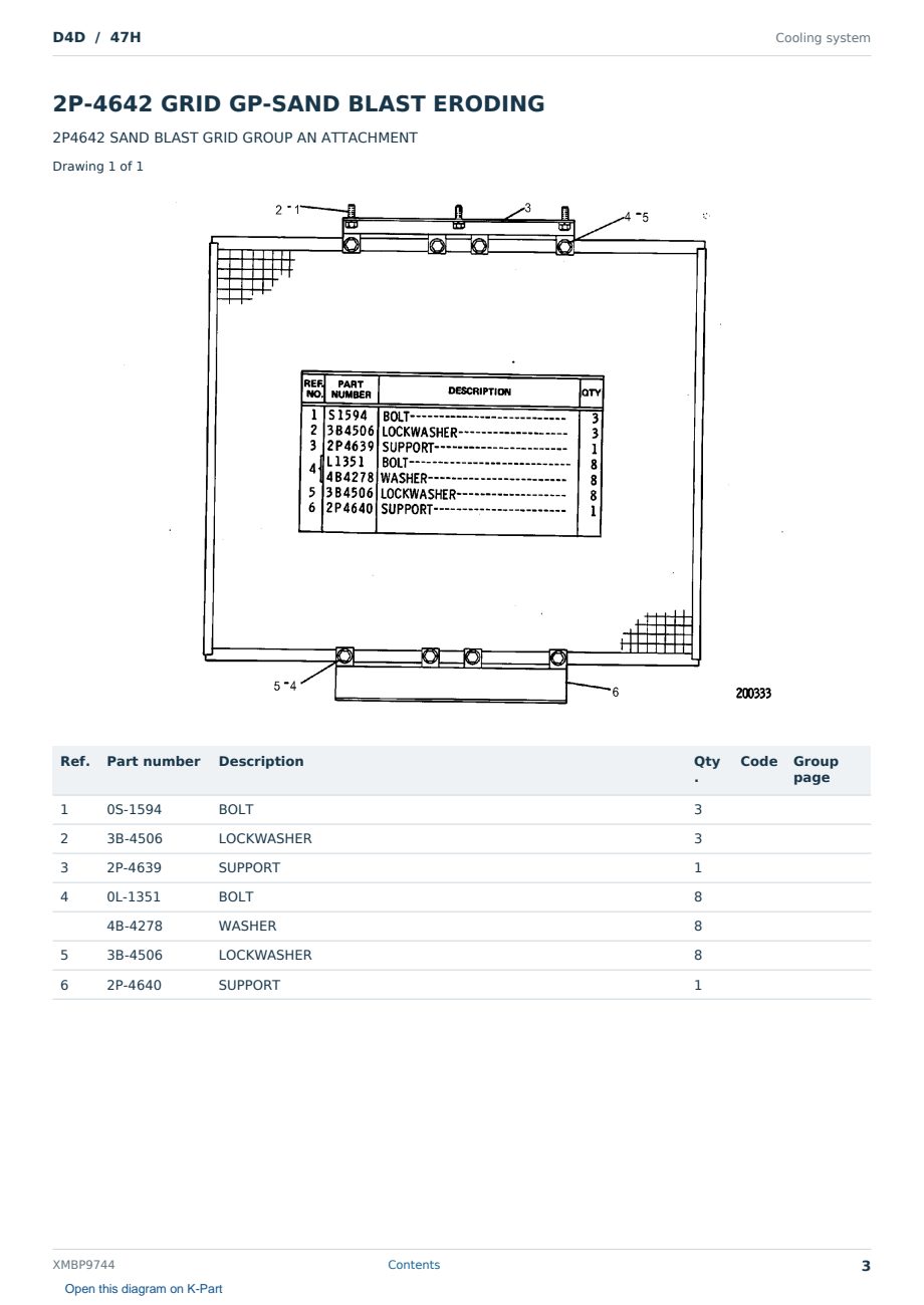 Caterpillar D4D S/N 47H Partsbook XMBP9744 (English) - sample page 3 of 10 Caterpillar D4D S/N 47H Partsbook XMBP9744 (English) - sample page 3 of 10