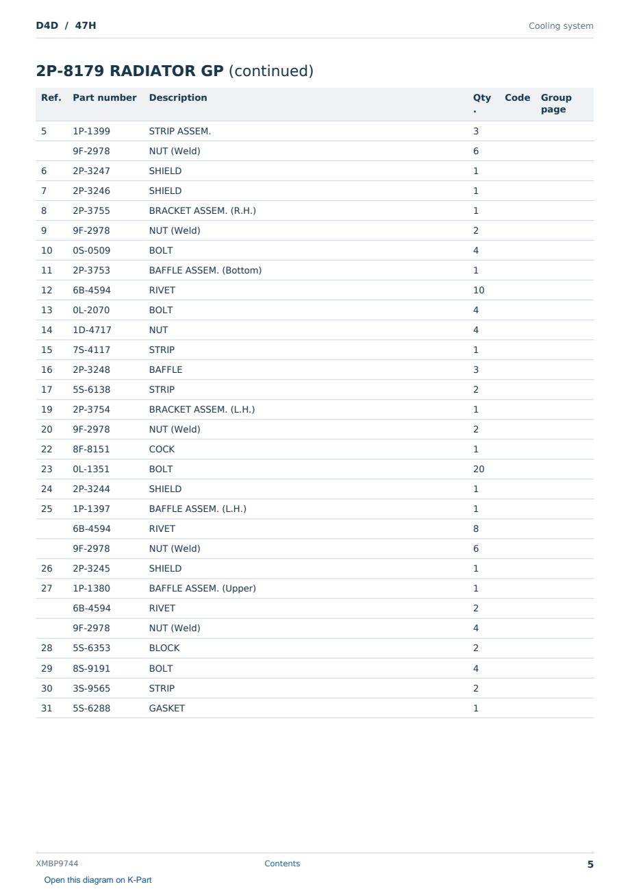 Caterpillar D4D S/N 47H Partsbook XMBP9744 (English) - sample page 5 of 10 Caterpillar D4D S/N 47H Partsbook XMBP9744 (English) - sample page 5 of 10