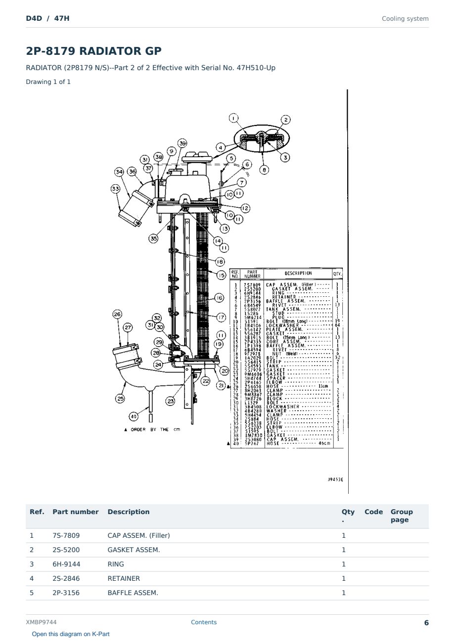 Caterpillar D4D S/N 47H Partsbook XMBP9744 (English) - sample page 6 of 10 Caterpillar D4D S/N 47H Partsbook XMBP9744 (English) - sample page 6 of 10