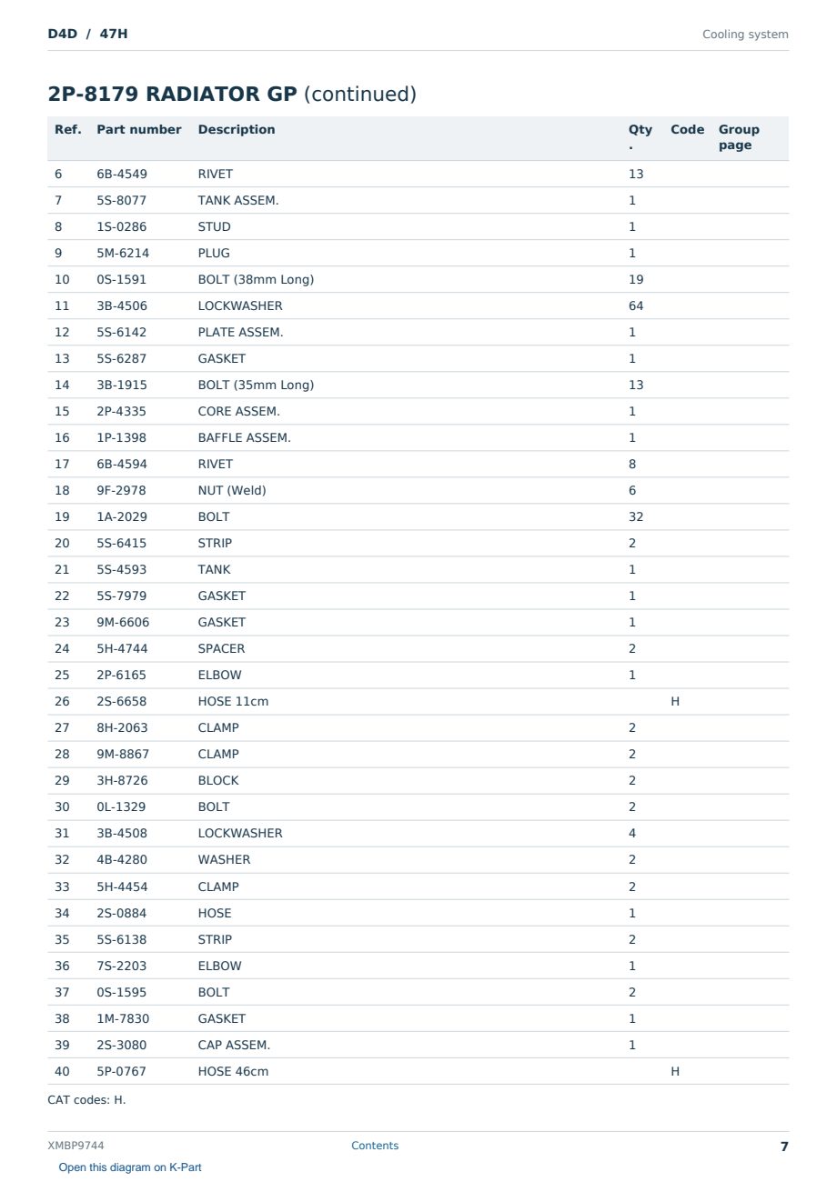 Caterpillar D4D S/N 47H Partsbook XMBP9744 (English) - sample page 7 of 10 Caterpillar D4D S/N 47H Partsbook XMBP9744 (English) - sample page 7 of 10