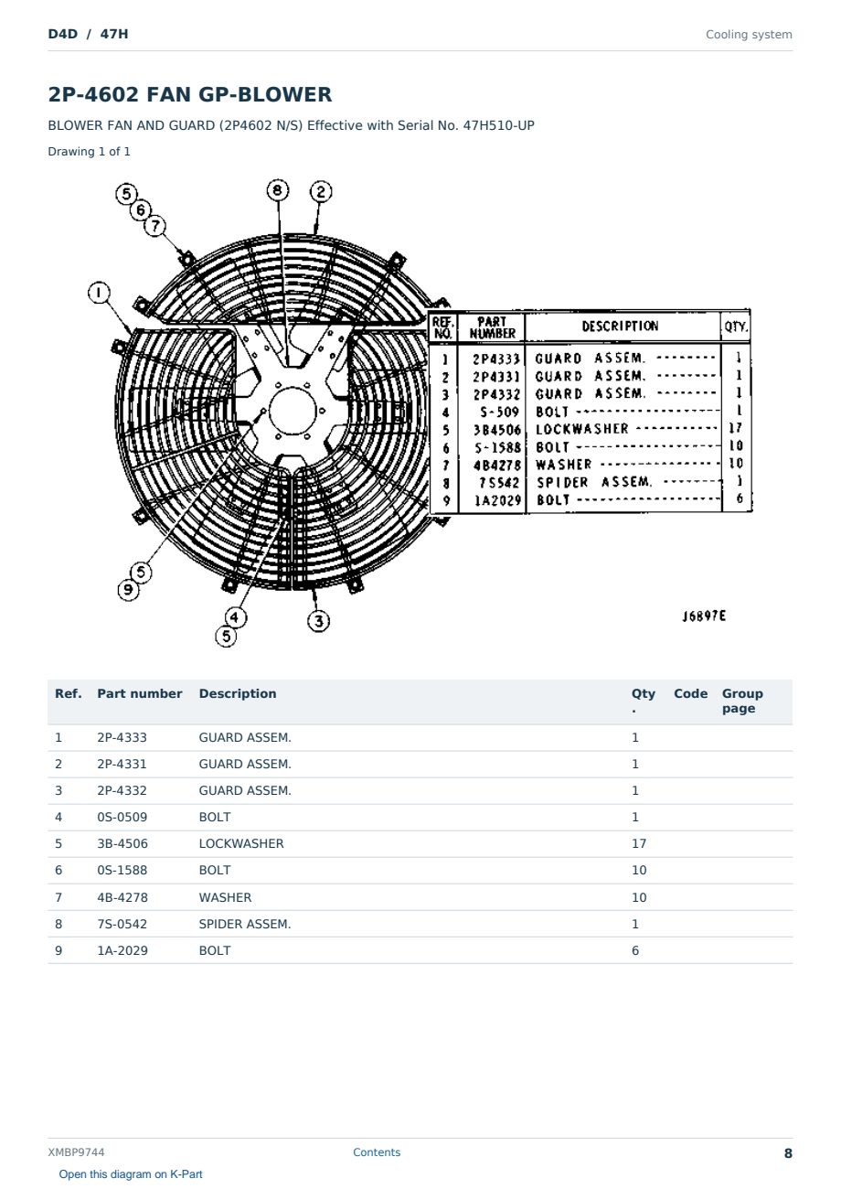 Caterpillar D4D S/N 47H Partsbook XMBP9744 (English) - sample page 8 of 10 Caterpillar D4D S/N 47H Partsbook XMBP9744 (English) - sample page 8 of 10