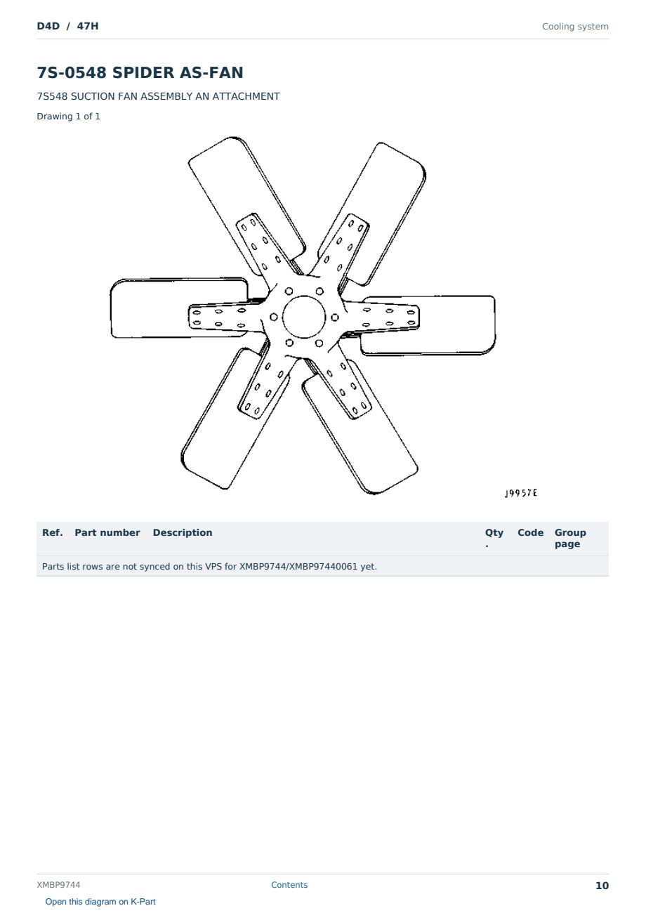Caterpillar D4D S/N 47H Partsbook XMBP9744 (English) - sample page 10 of 10 Caterpillar D4D S/N 47H Partsbook XMBP9744 (English) - sample page 10 of 10