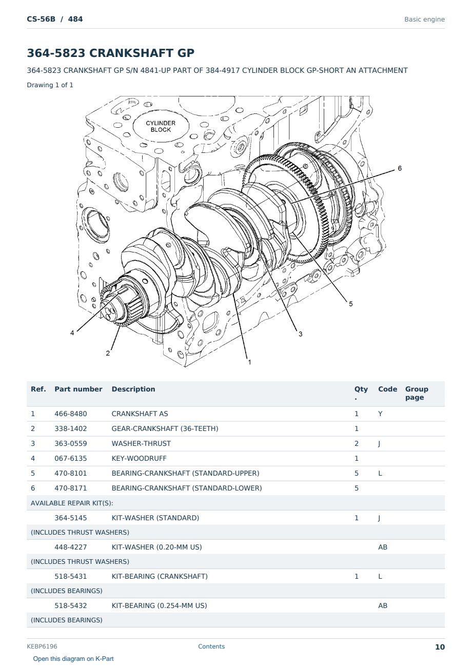 Caterpillar CS-56B S/N 484 Partsbook KEBP6196 (English) - sample page 10 of 10 Caterpillar CS-56B S/N 484 Partsbook KEBP6196 (English) - sample page 10 of 10