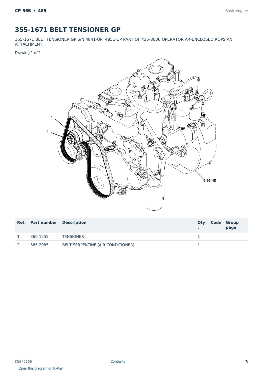 Caterpillar CP-56B S/N 485 Partsbook KEBP6196 (English) - sample page 3 of 10 Caterpillar CP-56B S/N 485 Partsbook KEBP6196 (English) - sample page 3 of 10
