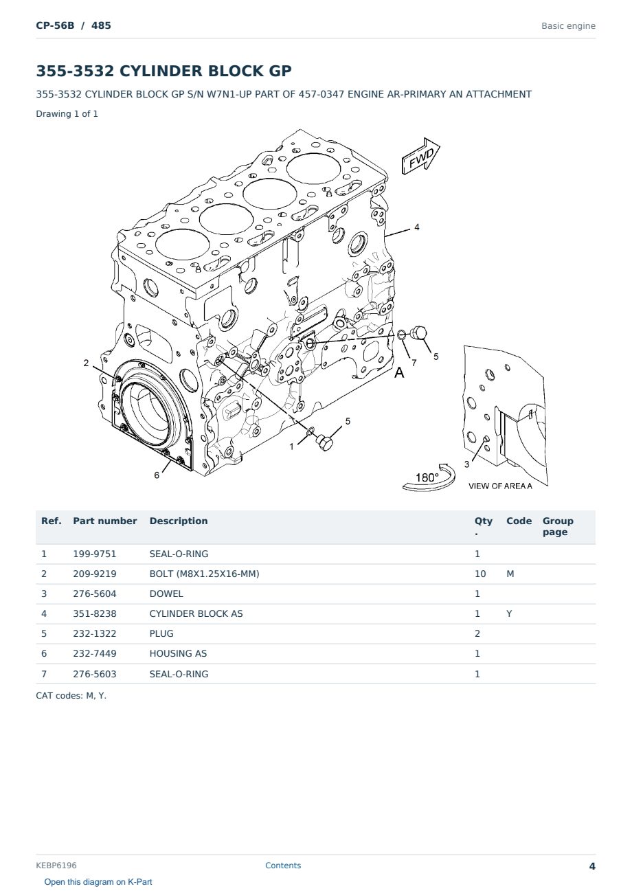 Caterpillar CP-56B S/N 485 Partsbook KEBP6196 (English) - sample page 4 of 10 Caterpillar CP-56B S/N 485 Partsbook KEBP6196 (English) - sample page 4 of 10