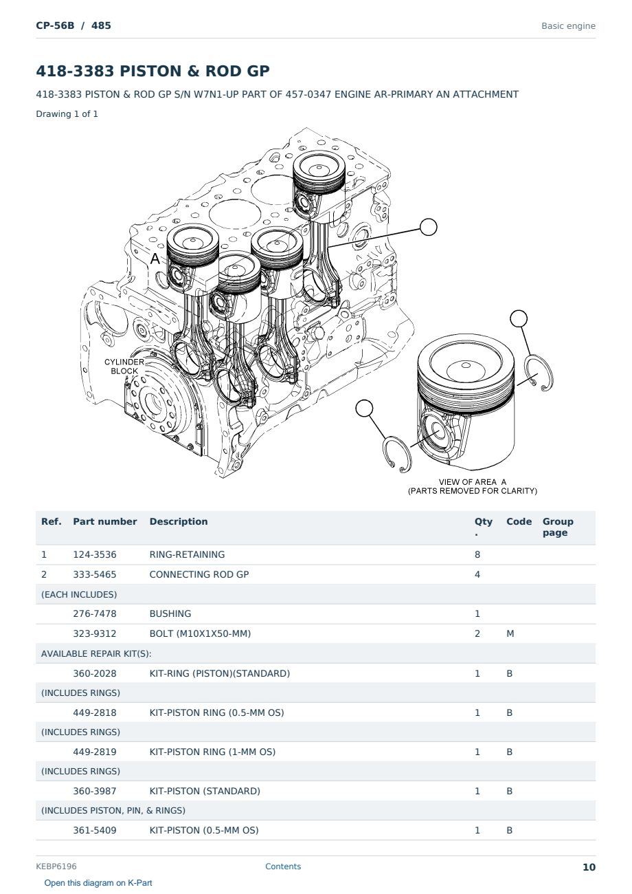 Caterpillar CP-56B S/N 485 Partsbook KEBP6196 (English) - sample page 10 of 10 Caterpillar CP-56B S/N 485 Partsbook KEBP6196 (English) - sample page 10 of 10