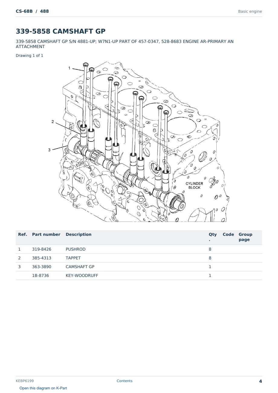 Caterpillar CS-68B S/N 488 Partsbook KEBP6199 (English) - sample page 4 of 10 Caterpillar CS-68B S/N 488 Partsbook KEBP6199 (English) - sample page 4 of 10