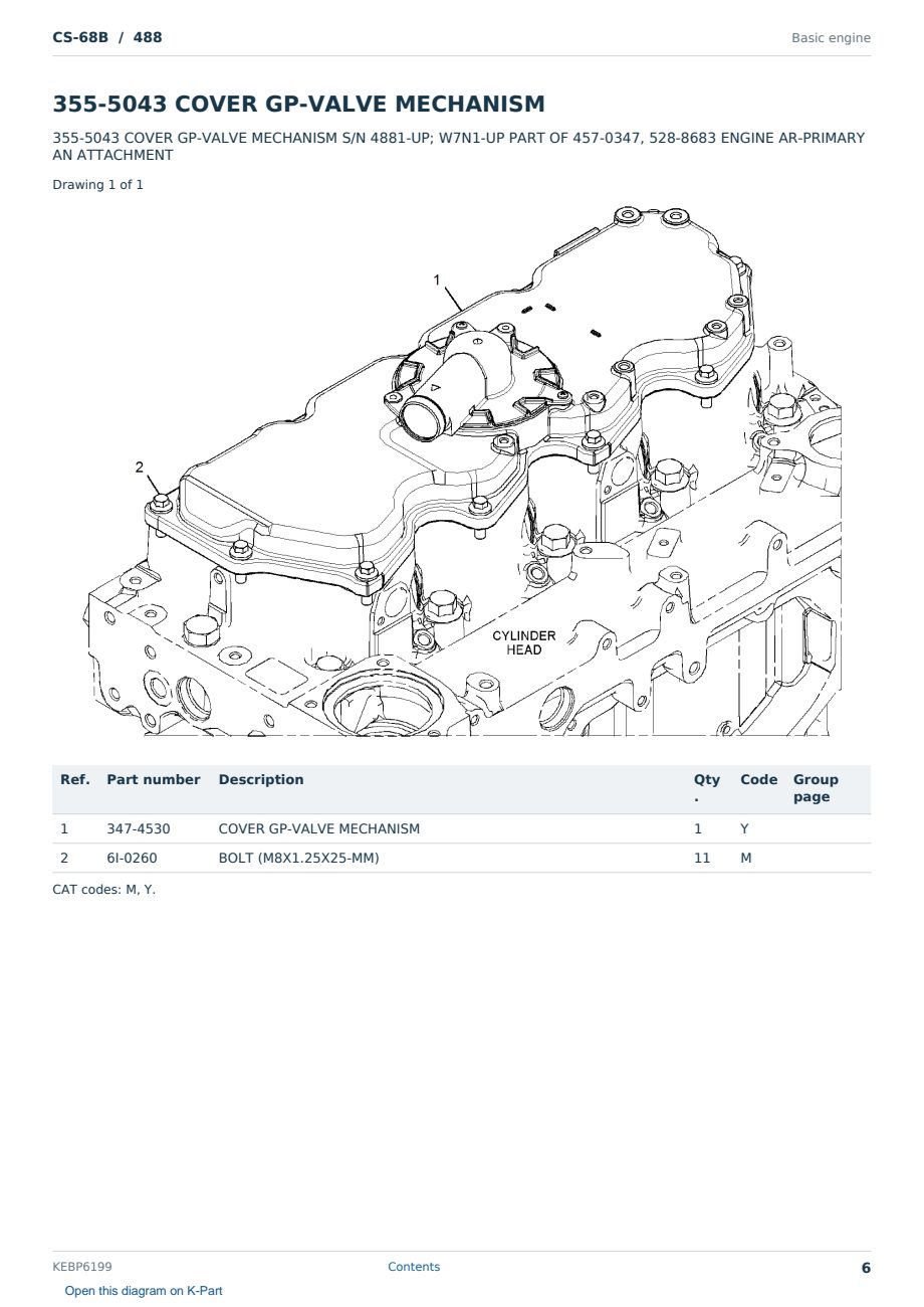 Caterpillar CS-68B S/N 488 Partsbook KEBP6199 (English) - sample page 6 of 10 Caterpillar CS-68B S/N 488 Partsbook KEBP6199 (English) - sample page 6 of 10