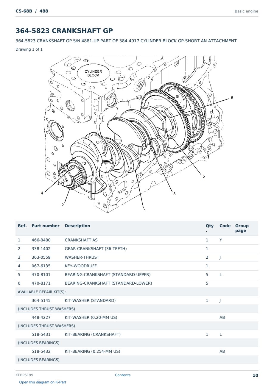 Caterpillar CS-68B S/N 488 Partsbook KEBP6199 (English) - sample page 10 of 10 Caterpillar CS-68B S/N 488 Partsbook KEBP6199 (English) - sample page 10 of 10