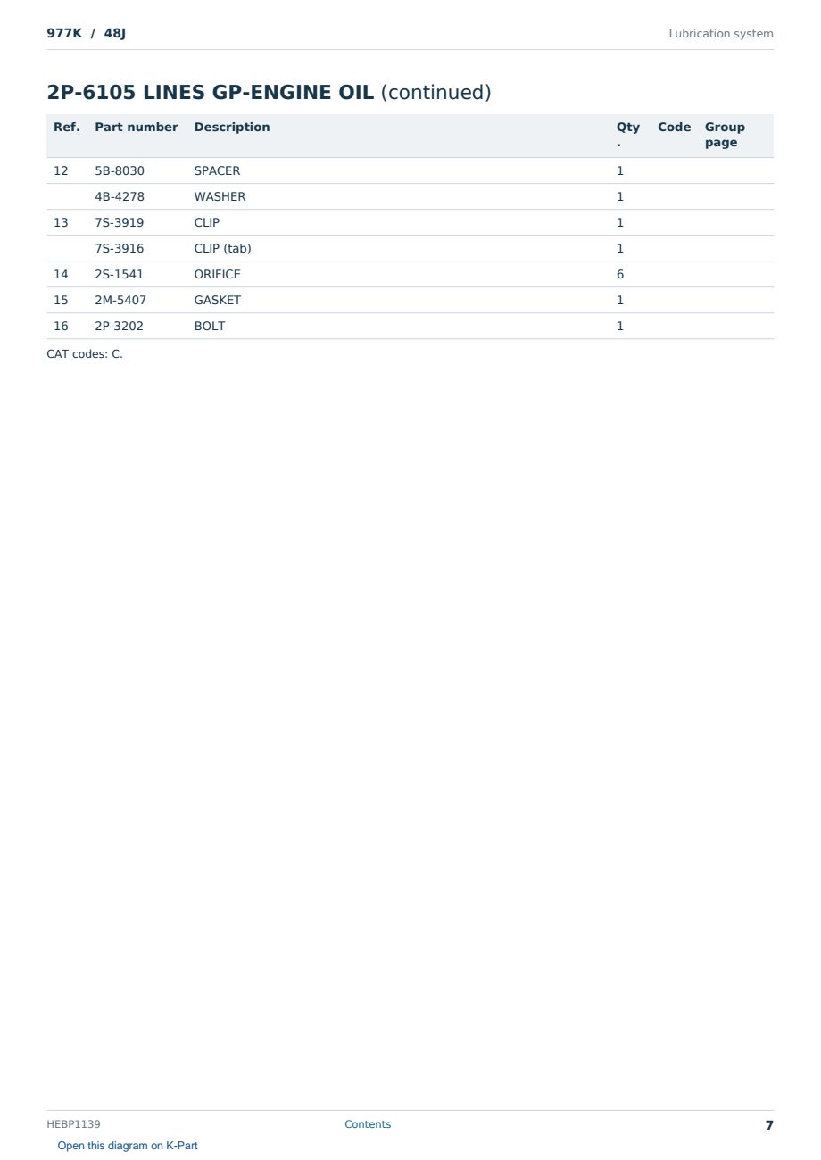 Caterpillar 977K S/N 48J Partsbook HEBP1139 (English) - sample page 7 of 10 Caterpillar 977K S/N 48J Partsbook HEBP1139 (English) - sample page 7 of 10