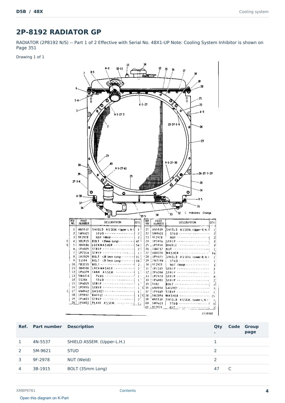 Caterpillar D5B S/N 48X Partsbook XMBP9761 (English) - sample page 4 of 10 Caterpillar D5B S/N 48X Partsbook XMBP9761 (English) - sample page 4 of 10